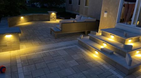 landscape lighting installation